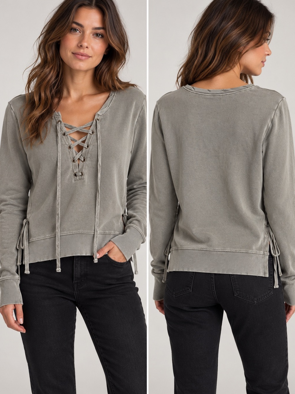 PAM & GELA lace-up sweatshirt